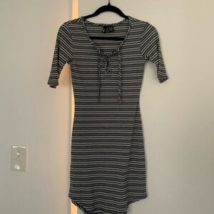 Striped Black and Gray Dress